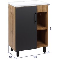  Doratiz Тумба под умывальник Лофт 9912.016 (графит/ватан) - Превью изображения №6 — Интернет-магазин Time-Shop