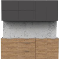 Интермебель Микс Топ-35 2.0м без столешницы (графит серый/дуб крафт золотой)