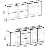 Готовая кухня Интермебель Микс Топ-35 2.0м без столешницы (графит серый/дуб крафт золотой) - Превью изображения №8 — Интернет-магазин Time-Shop