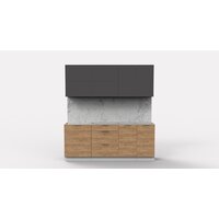 Готовая кухня Интермебель Микс Топ-35 2.0м без столешницы (графит серый/дуб крафт золотой) - Превью изображения №2 — Интернет-магазин Time-Shop