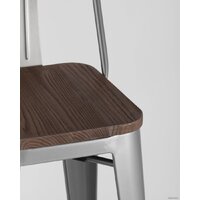 Стул Stool Group Tolix со спинкой YD-H765E-W YG-15 (серебристый матовый/темное дерево) - Превью изображения №9 — Интернет-магазин Time-Shop