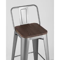 Стул Stool Group Tolix со спинкой YD-H765E-W YG-15 (серебристый матовый/темное дерево) - Превью изображения №7 — Интернет-магазин Time-Shop
