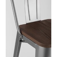 Стул Stool Group Tolix со спинкой YD-H765E-W YG-15 (серебристый матовый/темное дерево) - Превью изображения №8 — Интернет-магазин Time-Shop