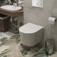 Унитаз подвесной Roxen Simple Compact в комплекте с инсталляцией StounFix Dual Fresh 6 в 1 915792 (кнопка: хром матовый) - Превью изображения №9 — Интернет-магазин Time-Shop