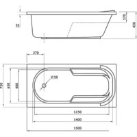 Ванна Berges Wasserhaus Lumbo 150x75 050001 - Превью изображения №2 — Интернет-магазин Time-Shop