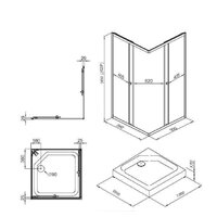 Душевой уголок Triton Вента Хром А1 100х100 без поддона (прозрачное стекло) - Превью изображения №2 — Интернет-магазин Time-Shop