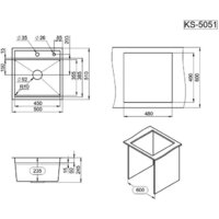 Кухонная мойка Granula KS-5051 (графит матовый) - Превью изображения №4 — Интернет-магазин Time-Shop