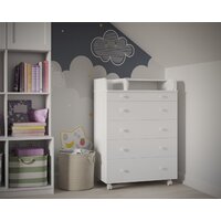 Детский комод Incanto Oskar V 800/5 PK-0004/0 (белый) - Превью изображения №12 — Интернет-магазин Time-Shop