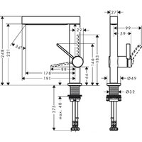 Смеситель Hansgrohe Finoris 76060670 - Превью изображения №2 — Интернет-магазин Time-Shop