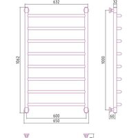 Полотенцесушитель Сунержа Галант+ 1000x600 00-0200-1060 - Превью изображения №3 — Интернет-магазин Time-Shop