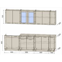 Готовая кухня Интерлиния Мила 27 (бетон лайт/антрацит/опал светлый) - Превью изображения №5 — Интернет-магазин Time-Shop