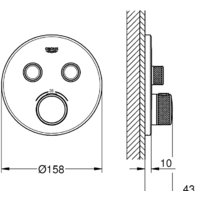 Смеситель без скрытого механизма Grohe Grohtherm SmartControl 29119AL0 (темный графит, матовый) - Превью изображения №2 — Интернет-магазин Time-Shop