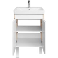  Акватон Тумба с умывальником Сканди Doors 55 1A2788K0SDB20 (белый/дуб верона) - Превью изображения №2 — Интернет-магазин Time-Shop