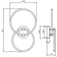 Припотолочная люстра Estares Lune 50W 2R-APP-615x360x110-BLACK/GOLD/WHITE-220-IP20 - Превью изображения №4 — Интернет-магазин Time-Shop