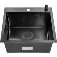 Кухонная мойка Roxen Snake 560220-45-BS PVD графит/текстурная поверхность (с ролл-матом и дозатором) - Превью изображения №8 — Интернет-магазин Time-Shop