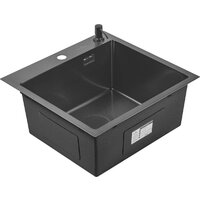 Кухонная мойка Roxen Snake 560220-45-BS PVD графит/текстурная поверхность (с ролл-матом и дозатором) - Превью изображения №7 — Интернет-магазин Time-Shop