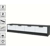 Тумба Интерлиния ТВ Концепт КТ-ТВ4-35 (белый платинум/антрацит) - Превью изображения №2 — Интернет-магазин Time-Shop