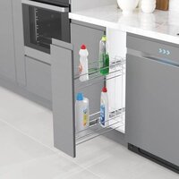 Корзина выдвижная Starax 200 S-2213-C (боковое крепление, хром) - Превью изображения №2 — Интернет-магазин Time-Shop