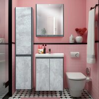  Doratiz Шкаф с зеркалом Крит 60 L 2711.168 (серый) - Превью изображения №7 — Интернет-магазин Time-Shop