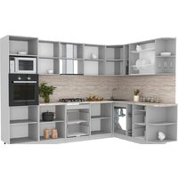 Готовая кухня Интерлиния Мила Лайт 1.88x3.0 правая (дуб белый/дуб золотой/дуб бунратти) - Превью изображения №3 — Интернет-магазин Time-Shop