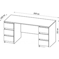 Стол Mio Tesoro Кастор 6 ящиков 151x65 2.03.06.040.1 (белый) - Превью изображения №7 — Интернет-магазин Time-Shop