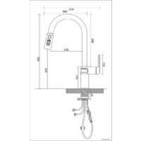 Смеситель Esko K15B LED (черный) - Превью изображения №3 — Интернет-магазин Time-Shop