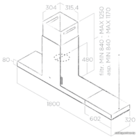 Кухонная вытяжка Elica Haiku Island BL/A/180 - Превью изображения №3 — Интернет-магазин Time-Shop