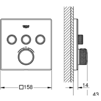 Смеситель без скрытого механизма Grohe Grohtherm SmartControl 29157LS0 - Превью изображения №5 — Интернет-магазин Time-Shop