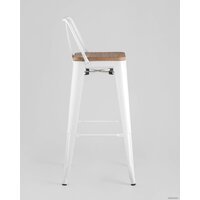 Стул Stool Group Tolix Wood со спинкой YD-H675E-W LG-02 (белый глянцевый/светлое дерево) - Превью изображения №3 — Интернет-магазин Time-Shop