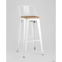 Стул Stool Group Tolix Wood со спинкой YD-H675E-W LG-02 (белый глянцевый/светлое дерево) - Превью изображения №2 — Интернет-магазин Time-Shop
