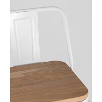 Стул Stool Group Tolix Wood со спинкой YD-H675E-W LG-02 (белый глянцевый/светлое дерево) - Превью изображения №9 — Интернет-магазин Time-Shop
