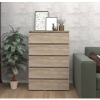 Комод Кортекс-мебель Бари 80 5ш (дуб сонома/дуб сонома/дуб сонома) - Превью изображения №3 — Интернет-магазин Time-Shop