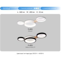 Припотолочная люстра Ambrella light FL4814/3 BK/WH - Превью изображения №9 — Интернет-магазин Time-Shop