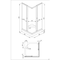Душевой уголок Triton Вента Хром А1 90х90 без поддона (прозрачное стекло) - Превью изображения №2 — Интернет-магазин Time-Shop