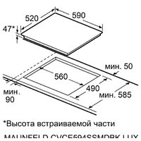Варочная панель MAUNFELD CVCE594SSMDBK Lux - Превью изображения №7 — Интернет-магазин Time-Shop