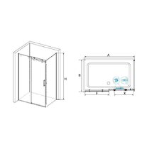 Душевой уголок RGW TO-44 02074448-11 140x80 (хром/прозрачное стекло) - Превью изображения №2 — Интернет-магазин Time-Shop