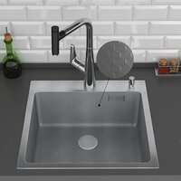 Кухонная мойка Roxen Snake 560220-45-S сатин/текстурная поверхность (с ролл-матом и дозатором) - Превью изображения №5 — Интернет-магазин Time-Shop