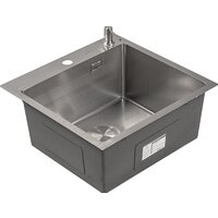 Кухонная мойка Roxen Snake 560220-45-S сатин/текстурная поверхность (с ролл-матом и дозатором) - Превью изображения №8 — Интернет-магазин Time-Shop