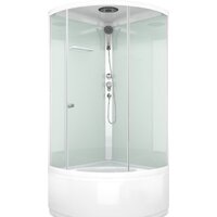 Domani-Spa Simple High 90x90 (прозрачное стекло/белый)