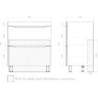  Vigo Тумба под умывальник Grani 750-0-2 Оскар (дуб золотой) - Превью изображения №8 — Интернет-магазин Time-Shop