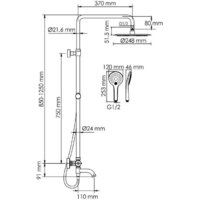 Душевая система  Wasserkraft A288.258.078.BM Thermo - Превью изображения №3 — Интернет-магазин Time-Shop