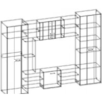 Стенка Памир Прага (ясень шимо темный-ясень шимо светлый) - Превью изображения №3 — Интернет-магазин Time-Shop
