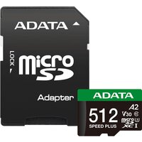 ADATA SPEED PLUS microSDXC 512GB UD512GUI3V30A2SP-RA1 (с адаптером)