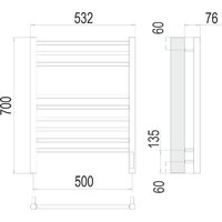 Полотенцесушитель TERMINUS Аврора П9 500x700 (хром) - Превью изображения №7 — Интернет-магазин Time-Shop