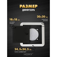 Вентиляционная решетка HOMY AIR квадратный AS125BS 20x20 (черная) - Превью изображения №3 — Интернет-магазин Time-Shop