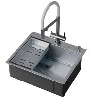 Кухонная мойка Roxen Simple 560220-60 сатин (с коландером и дозатором) - Превью изображения №7 — Интернет-магазин Time-Shop