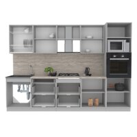 Готовая кухня Интерлиния Мила Лайт 3.0 ВТ (дуб белый/дуб серый/малага) - Превью изображения №2 — Интернет-магазин Time-Shop