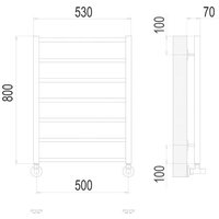 Полотенцесушитель TERMINUS Контур П7 500x800 нп - Превью изображения №3 — Интернет-магазин Time-Shop