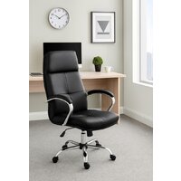 Офисное кресло AksHome Немига 1 (кожа натуральная Black/основание хром) - Превью изображения №14 — Интернет-магазин Time-Shop