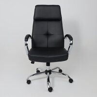 Офисное кресло AksHome Немига 1 (кожа натуральная Black/основание хром) - Превью изображения №4 — Интернет-магазин Time-Shop